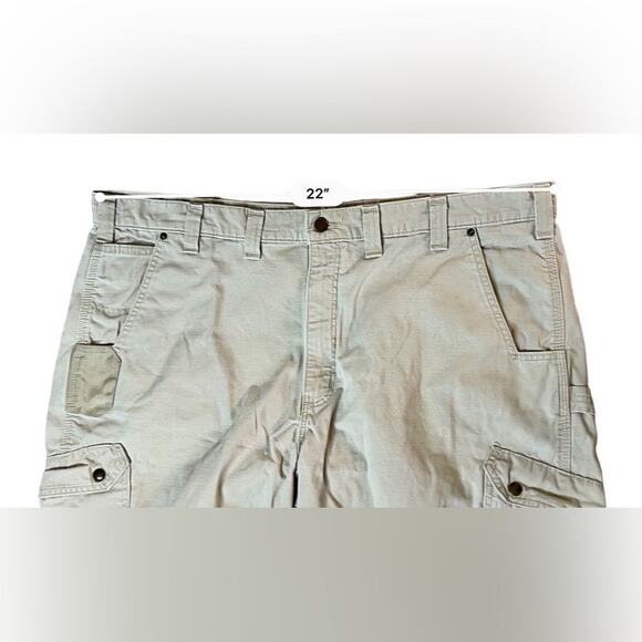Carhartt B357 Big & Tall Khaki Tan Relaxed Fit‎ Ripstop Cargo Work Shorts sz 44 - Picture 3 of 9